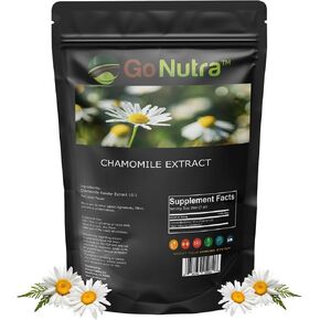 GO NUTRA البابونج استخراج مسحوق 10: 1 قوة apigenin ملحق 8 أوقية. مستخلص العشب