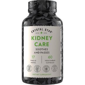 Crystal Star Kidney Care (60 Capsules) – Herbal Supplement for Kidney Cleanse, Detox & Support - Stone root, Gravel Root & Hydrangea root - Non-GMO & Gluten-Free