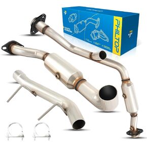 PHILTOP Right and Left Catalytic Converter Kit Direct-Fit Fit For 2011-2014 F150 3.5L - Replace# 50495, 645254, 30599, 53969, 645253, 30598 Stainless Steel (EPA Compliant)