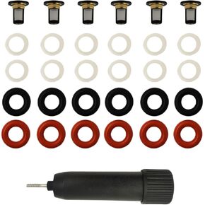 6 Set Fuel Injector Seal Kits Compatible with 2003-2017 Honda Accord Odyssey Pilot Ridgeline, 2003-2008 Acura MDX TL V6 Engine Micro Filters O-ring