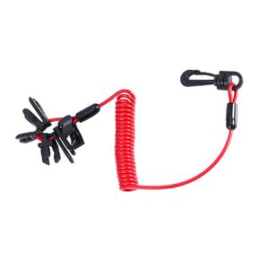 Boat Safety Lanyard Kill Stop Switch with 7 Keys, Universal Jet Ski Outboard Marine Engine Cutoff Switch Cord Tether for Mercury, Yamaha, Suzuki and More (Red & Black)