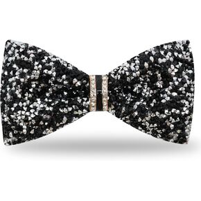 Mens Rhinestone Bow Tie Pre-Tied Bow Ties for Men Adjustable Sparkle Sequin Bowtie Party Wedding