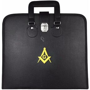 Master Mason Blue Lodge Apron Case - Black Imitation Leather MM ، WM ، Probecial