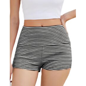 FaroDor Women Fold Over Shorts Elastic Waist Cute Micro Lounge Sleepwear Foldover Pajama Bottoms