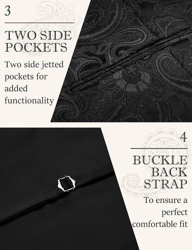 Coofandy Men Men's Paisley Vests Victorian Steampunk Gothic Suit Vest Slim Fit V-Neck Tuxedo perchcoat in Kuwait