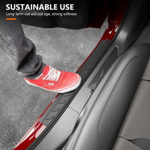 powoq Door Sill Protector Compatible with 2019-2025 Chevy Silverado GMC Sierra 1500 TPE Car Door Protector 4Pcs Car Sill Guard Replacement for 2019-2025 Chevy Silverado Accessories in Saudi Arabia