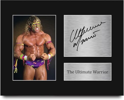 HWC Trading The Ultimate Warrior Framed Gift Signed Printed Autograph WWF WWE Wrestling Print Photo Picture Display - US Letter Size in Saudi Arabia