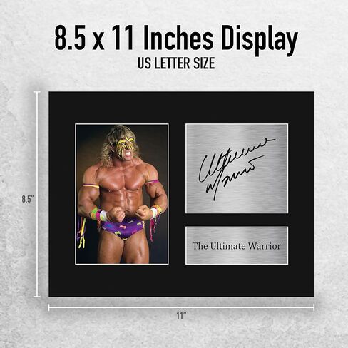 HWC Trading The Ultimate Warrior Framed Gift Signed Printed Autograph WWF WWE Wrestling Print Photo Picture Display - US Letter Size in Saudi Arabia