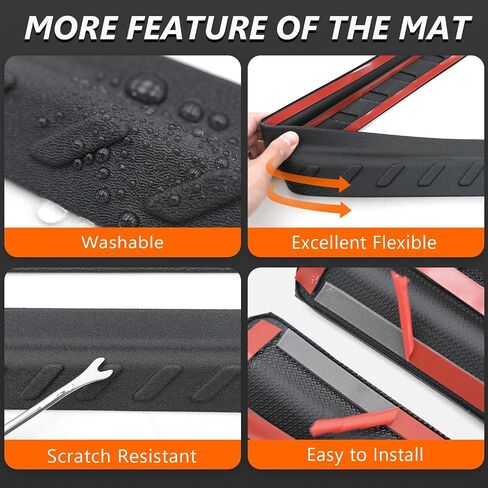 powoq Door Sill Protector Compatible with 2019-2025 Chevy Silverado GMC Sierra 1500 TPE Car Door Protector 4Pcs Car Sill Guard Replacement for 2019-2025 Chevy Silverado Accessories in Saudi Arabia