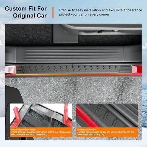 powoq Door Sill Protector Compatible with 2019-2025 Chevy Silverado GMC Sierra 1500 TPE Car Door Protector 4Pcs Car Sill Guard Replacement for 2019-2025 Chevy Silverado Accessories in Saudi Arabia