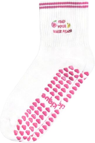 Pilates Grip Socks للنساء ، جوارب طاقم وردي لطيف لليوغا ، البار والتمارين المنزلية ، فكرة هدية رائعة in Kuwait