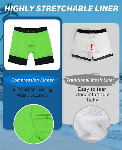 Milin Naco Swim Trunks 9 Inch Compression Liner 2 in 1 Quick Dry Swimming Shorts with Zip Pockets Drawstring Bathing Suits in Saudi Arabia