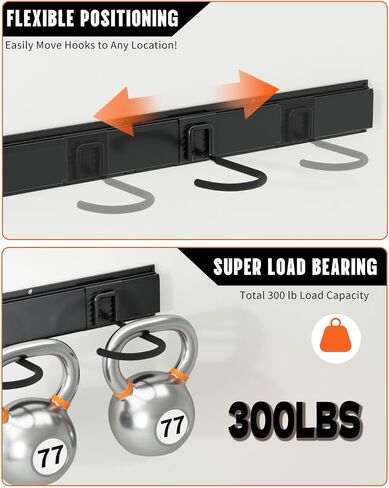 Wall Mount Bike Hooks, Bike Hooks for Garage, Vertical Bike Hanger for Indoor Use, Heavy Duty with 8mm Thick Steel Frame, 4PCS Storage System, Black in Saudi Arabia