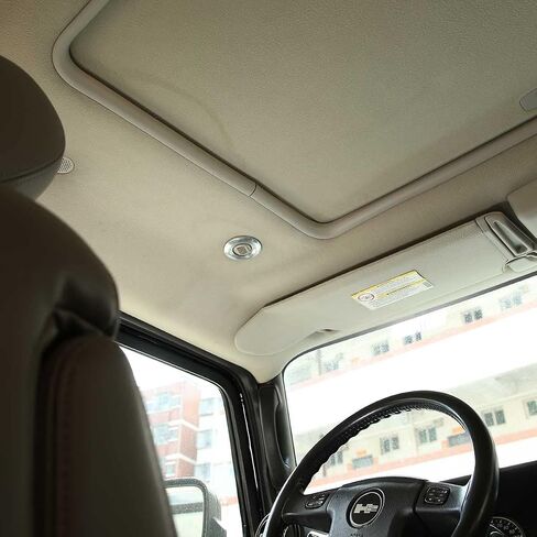 Car Roof Speaker Cover, Aluminum Alloy Roof Top Speaker Audio Trim Ring Fit for Hummer H2 2003-2007, Inner Protector Trim Accessories, 2PCS (Silver) in Saudi Arabia