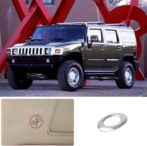 Car Roof Speaker Cover, Aluminum Alloy Roof Top Speaker Audio Trim Ring Fit for Hummer H2 2003-2007, Inner Protector Trim Accessories, 2PCS (Silver) in Saudi Arabia