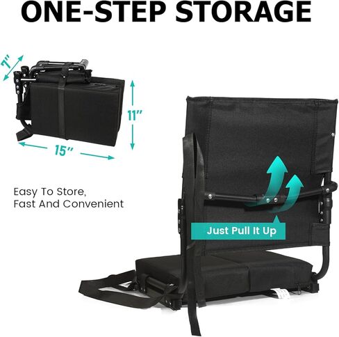 مقاعد استاد مع دعم للظهر، كراسي تبييض محمولة بظهر مرتفع ووسادة سميكة، كرسي مقعد قابل للطي للمدرجات، كرسي استاد مبطن للبالغين في الأحداث الرياضية والحفلات الموسيقية in Kuwait