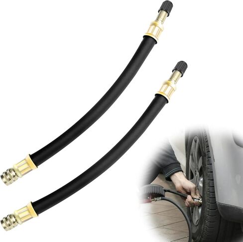 2 Pcs 8.25" Black Valve Stem Extension, Flexible Valve Stem Extenders for Cars, Trucks, Motorcycles, Bikes, Scooters - Universal Fit in Saudi Arabia