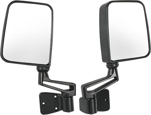 JDMSPEED Pair Driver & Passenger Side View Mirrors with Black Cover Compatible with 1987-2002 Jeep Wrangler Manual Folding No Heated Replace# CH1320102 CH1321102 in Saudi Arabia