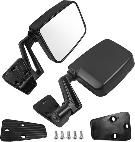 JDMSPEED Pair Driver & Passenger Side View Mirrors with Black Cover Compatible with 1987-2002 Jeep Wrangler Manual Folding No Heated Replace# CH1320102 CH1321102 in Saudi Arabia