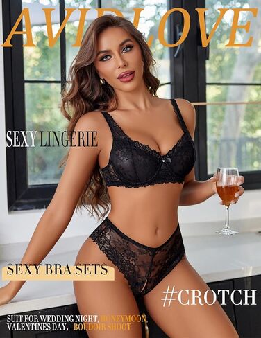 Avidlove Women's Lingerie Set Lace Bra and Panty Sets 2 Piece Lace Babydoll Outfits in Saudi Arabia