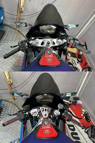 For Aprilia RS660 2021-2022-2023 Motorcycle CNC Racing Refit Clip On Handle Bars Front End Upper Top Clamp (Tricolor) in Saudi Arabia