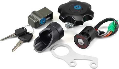 قفل أمان غطاء الغاز الأسود مع مفتاح الإشعال متوافق مع Suzuki DRZ400 DRZ400S DRZ400 SM 2000-2024 (غير مناسب DRZ400E) in Kuwait