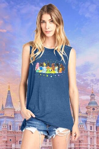Magical Tank Tops Women: Magic Princess Shirt Cute Magic Kingdom Tshirt Family Vacation Trip Sleeveless Tanks Tops in Kuwait