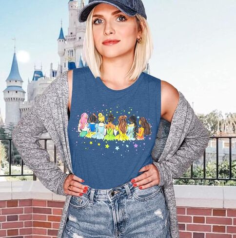 Magical Tank Tops Women: Magic Princess Shirt Cute Magic Kingdom Tshirt Family Vacation Trip Sleeveless Tanks Tops in Kuwait