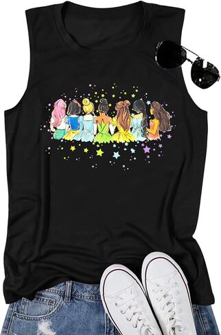 Magical Tank Tops Women: Magic Princess Shirt Cute Magic Kingdom Tshirt Family Vacation Trip Sleeveless Tanks Tops in Saudi Arabia