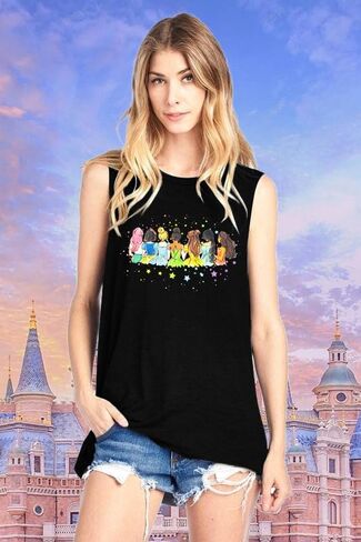 Magical Tank Tops Women: Magic Princess Shirt Cute Magic Kingdom Tshirt Family Vacation Trip Sleeveless Tanks Tops in Saudi Arabia
