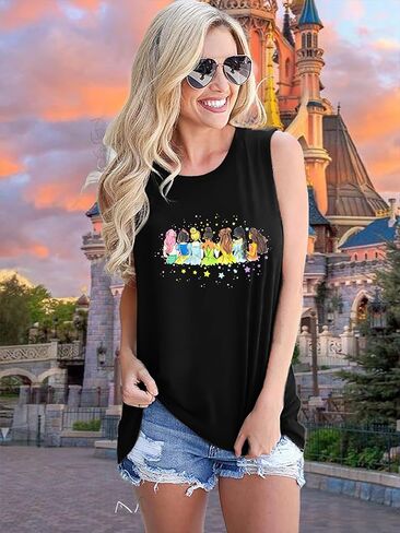 Magical Tank Tops Women: Magic Princess Shirt Cute Magic Kingdom Tshirt Family Vacation Trip Sleeveless Tanks Tops in Saudi Arabia