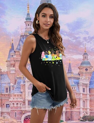 Magical Tank Tops Women: Magic Princess Shirt Cute Magic Kingdom Tshirt Family Vacation Trip Sleeveless Tanks Tops in Saudi Arabia