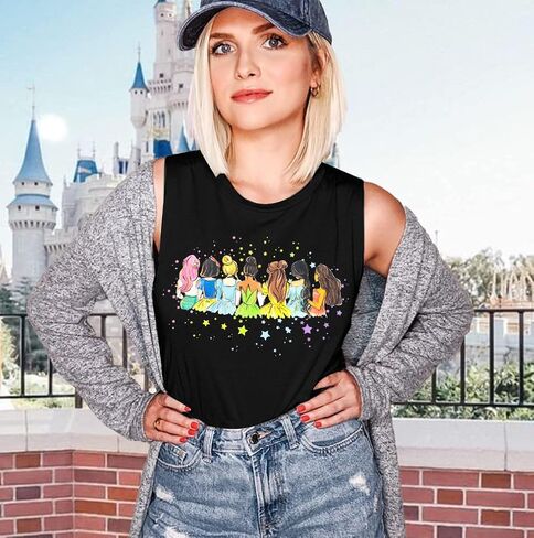 Magical Tank Tops Women: Magic Princess Shirt Cute Magic Kingdom Tshirt Family Vacation Trip Sleeveless Tanks Tops in Saudi Arabia