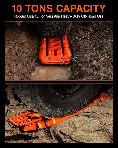 NEVERLAND Traction Boards Recovery Tracks - Traction Boards Offroad Recovery Tracks for Sand Mud Snow, Recovery Boards for 4X4 Vehicle RV Truck Jeep SUV Emergency Tire Traction (Orange) in Saudi Arabia