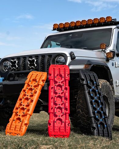 NEVERLAND Traction Boards Recovery Tracks - Traction Boards Offroad Recovery Tracks for Sand Mud Snow, Recovery Boards for 4X4 Vehicle RV Truck Jeep SUV Emergency Tire Traction (Orange) in Saudi Arabia