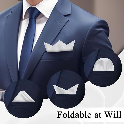 Handkerchiefs for Men, 11.4 inch Satin Mens Pocket Square Solid Color Hanky for Wedding Party Business Church in Saudi Arabia