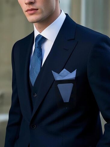 Pocket Squares for Men Solid Handkerchief with Pocket Square Holder for Church Wedding Graduation in Kuwait