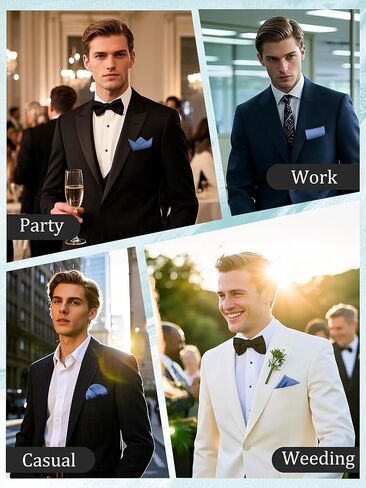 Pocket Squares for Men Solid Handkerchief with Pocket Square Holder for Church Wedding Graduation in Kuwait