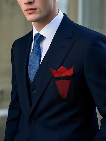 Pocket Squares for Men Solid Handkerchief with Pocket Square Holder for Church Wedding Graduation in Kuwait