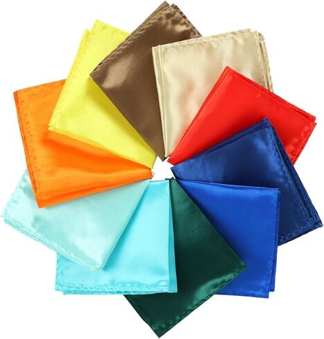 Mens Satin Pocket Square Set, Solid Color Handkerchief Bulk for Tux Suit Prom Wedding Event in Saudi Arabia