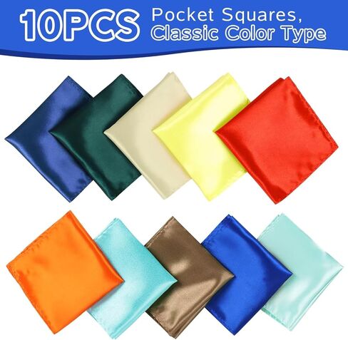 Mens Satin Pocket Square Set, Solid Color Handkerchief Bulk for Tux Suit Prom Wedding Event in Saudi Arabia