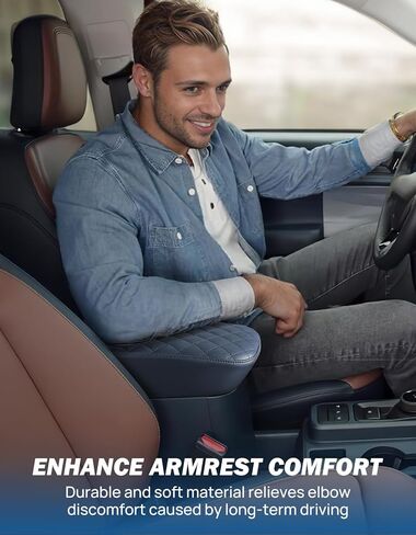 JOYTUTUS Center Console Cover Compatible with Ford Maverick 2024 2023 2022 Leather Armrest Cover Center Console Cushion Ford Maverick Accessories in Saudi Arabia
