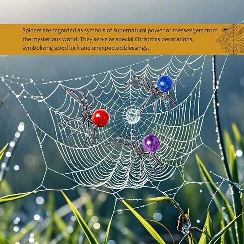 9PCS Natural Crystal Tumbling Stones with Silver Alloy Spider Handmade Halloween Decor Healing Crystal Gift for Home & Office Unique Animal Figurine Collection in Saudi Arabia