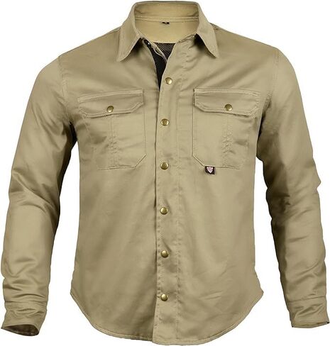 Great Bikers Gear - قميص دراجة نارية للرجال معززة بدراجة نارية من نسيج Aramid للبطانة مع واقيات CE مجانية in Kuwait