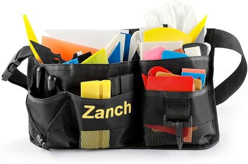 Zanch Window Tint Kit ، مجموعة أدوات كاملة لتثبيت فيلم Professional Window Film 【Deluxe 64pcs مع حقيبة الخصر الأداة】 in Kuwait