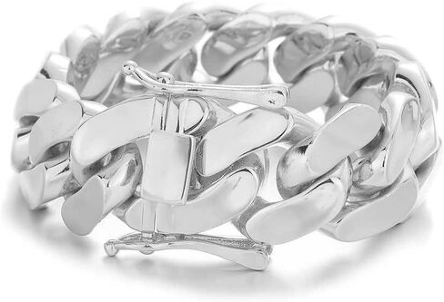 18K Cuban men's gold bracelet, 22mm wide, specially designed for men's domineering bracelet. It is a good choice for giving to fathers, lovers, and friends in Saudi Arabia