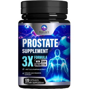 Prostate Health Supplements for Men - Potent 3X Formula with Saw Palmetto + Stinging Nettle + Pumpkin Seed Extract, Bottled in USA, Prostate Supplement, DHT Blocker for Urinary Support - 120 Capsules