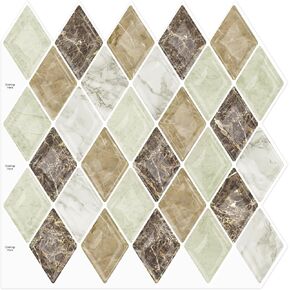 10-Sheet Peel and Stick Backsplash for Kitchen Accent Wall, Ist Momoreo Diamond Tile Backsplash Self Adhesive 12"x12" - Lemon Yellow