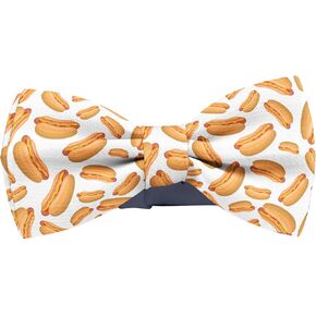 Adjustable Pre-tied bow tie for Men (Hot Dog Pattern) Elegant Cute Bowties for Dogs Cats Pets