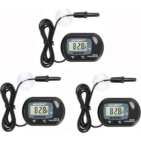 AQUANEAT 1 Pack Aquarium Thermometer, Fish Tank Thermometer, Digital Thermometer, Reptile Thermometer, Terrarium Water Temperature Test, with Large LCD Display in Kuwait